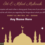 Write name on Id-E-Milad Mubarak Greeting card