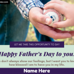 Write Name On Happy Father's Day Greeting Card - Wishing Card With Name