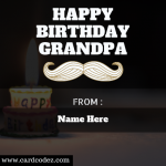 Write Name on Happy Birthday Grandpa Greeting Card
