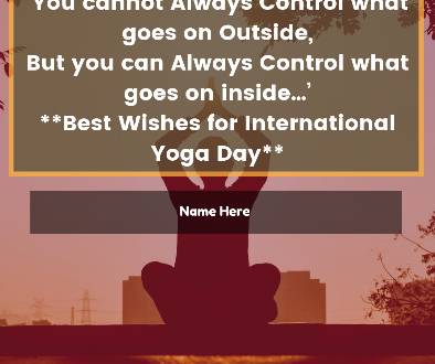 Write Name on International Yoga Day Wishes Greeting Card