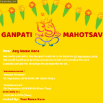 Create GANPATI MAHOTSAV Invitation Card with Name, Date and Time