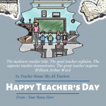 Write Teacher Name on Happy Teacher's Day Greeting Card With Your Name