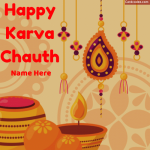 Write Name on Happy Karva Chauth Card