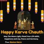 Write Name on Happy Karva Chauth Photo Status