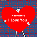 Write Name on I Love You Heart Photo