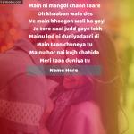 Write Name on Meri taan duniya tu Whatsapp Photo Status Punjabi Song Lyrics Poster