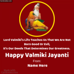 Your Name on Happy Valmiki Jayanti Photo with wishes