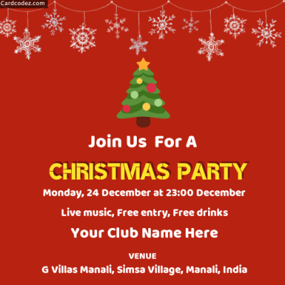 Make Free Christmas Party Invitation Card Online
