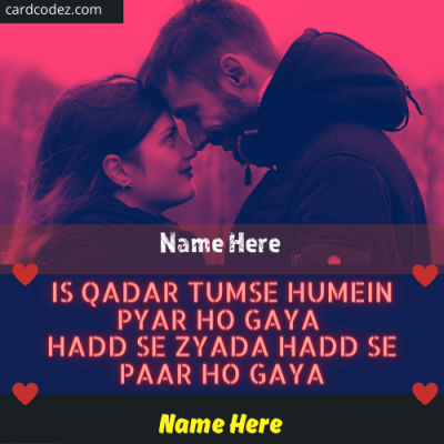 Write Name on Is Qadar Lyrics Song Poster for WhatsApp Status
