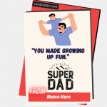 Wish Happy Father’s Day with name From Boy Greeting Card