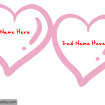 Free tool to make your love card with your and your lover name in pink hearts