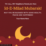 Id-E-Milad Mubarak 4k hd greeting card with name instagram facebook whatsapp card