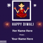 Write Name on Happy Diwali Greeting Card for Sister/Daughter