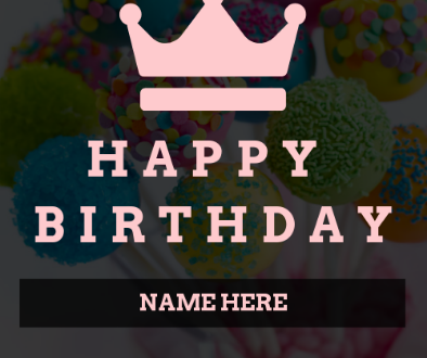 Write Name On Girly Happy Birthday Queen Crown Greeting Card