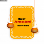 Happy Janmashtami Name Greeting Card