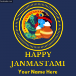 Write Name on Happy Janmashtami Whatsapp DP Photo