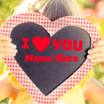 Write name on Heart with I Love You photo Greeting Card