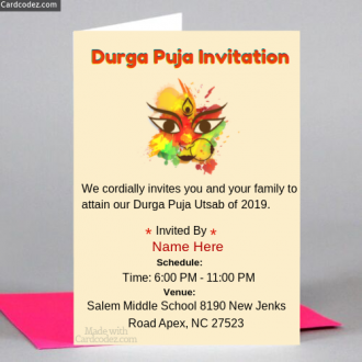 📝 Durga Puja Invitation Card Maker For Whatsapp