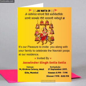 Invitation Card For 🚩 Navratri Pooja 🚩 Customize Online - Card Codez ...