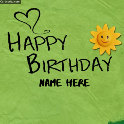 Write Name On Happy Birthday Card made by Kids Photo