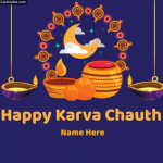 Happy Karva Chauth Greeting Card With Name