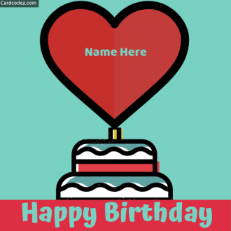 Write Name on Heart Happy Birthday Love Photo