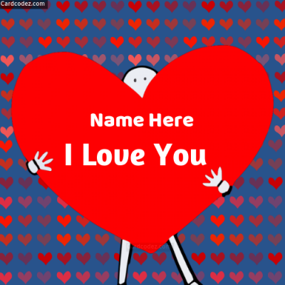 Write Name on I Love You Heart Photo - Card Codez - Name on Greeting Cards
