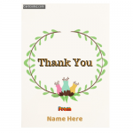 Write Name on Thank You Greeting Card Pic