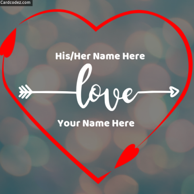 Write your name on heart with your lover name on love photo