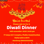 Diwali Dinner Party Invitation Card Maker Online