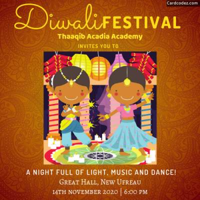 Diwali festival music and dance party invitation maker