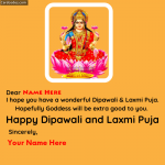Happy Dipawali and Laxmi Puja Photo with Name