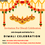Make Invitation For Diwali Celebration With Name Invitation Card Maker