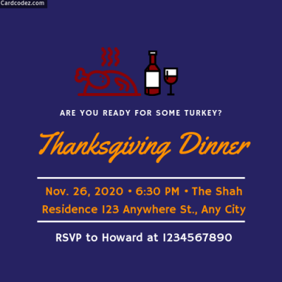 Make Thanksgiving Dinner Invitation Card Online