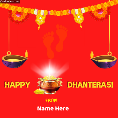 Write Name on Happy Dhanteras Image