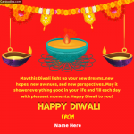 Write Name on Happy Diwali Greeting Card Photo