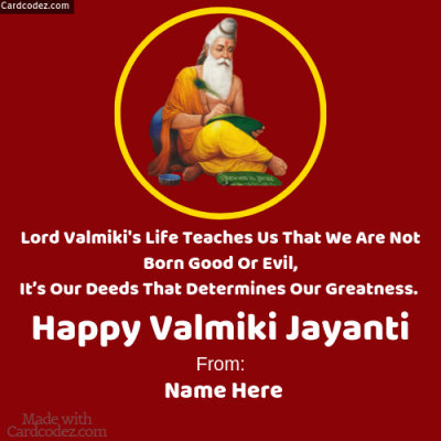 Your Name on Happy Valmiki Jayanti Photo with wishes