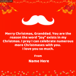 Write Name on Merry Christmas Grandpa Greeting Card