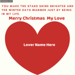 Write Name on Merry Christmas My Love Greeting Card