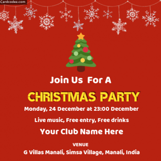 Make Free Christmas Party Invitation Card Online - Card Codez - Name on ...