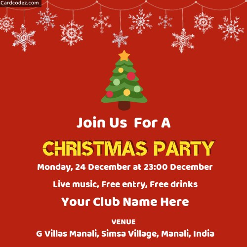 Make Free Christmas Party Invitation Card Online