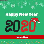 Write Name On Happy New Year 2020 Photo Card