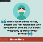 Write name on Thank you doctor and nurses photo with a quote