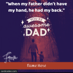 Write Name on Happy Father’s Day Quote Greeting Card
